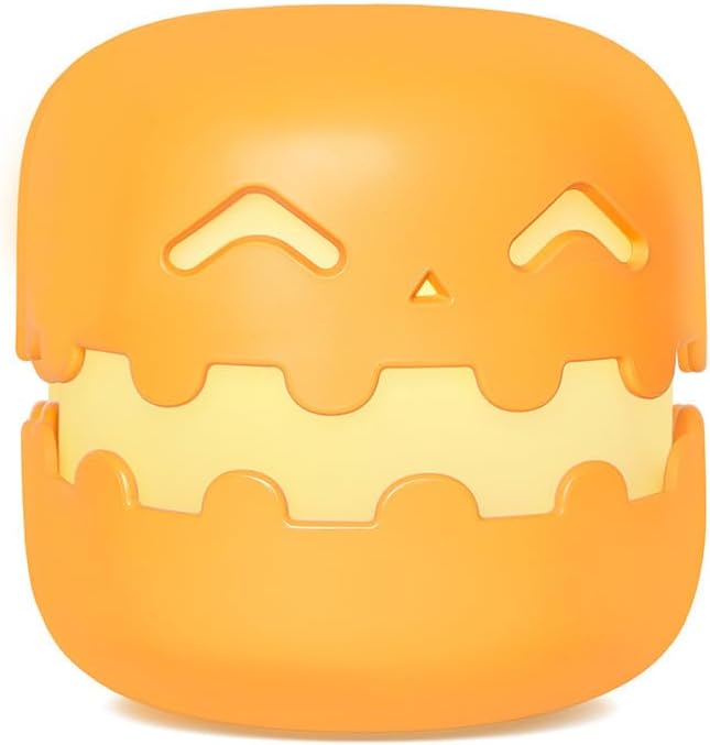 Spooky Pumpkin Night Light, 2025 New Jack o Lantern Night Light with Push Switch, Cute Creative Pumpkin Lamp Table Desk Bedroom Decor Gift for Birthday, Halloween (Smiley)