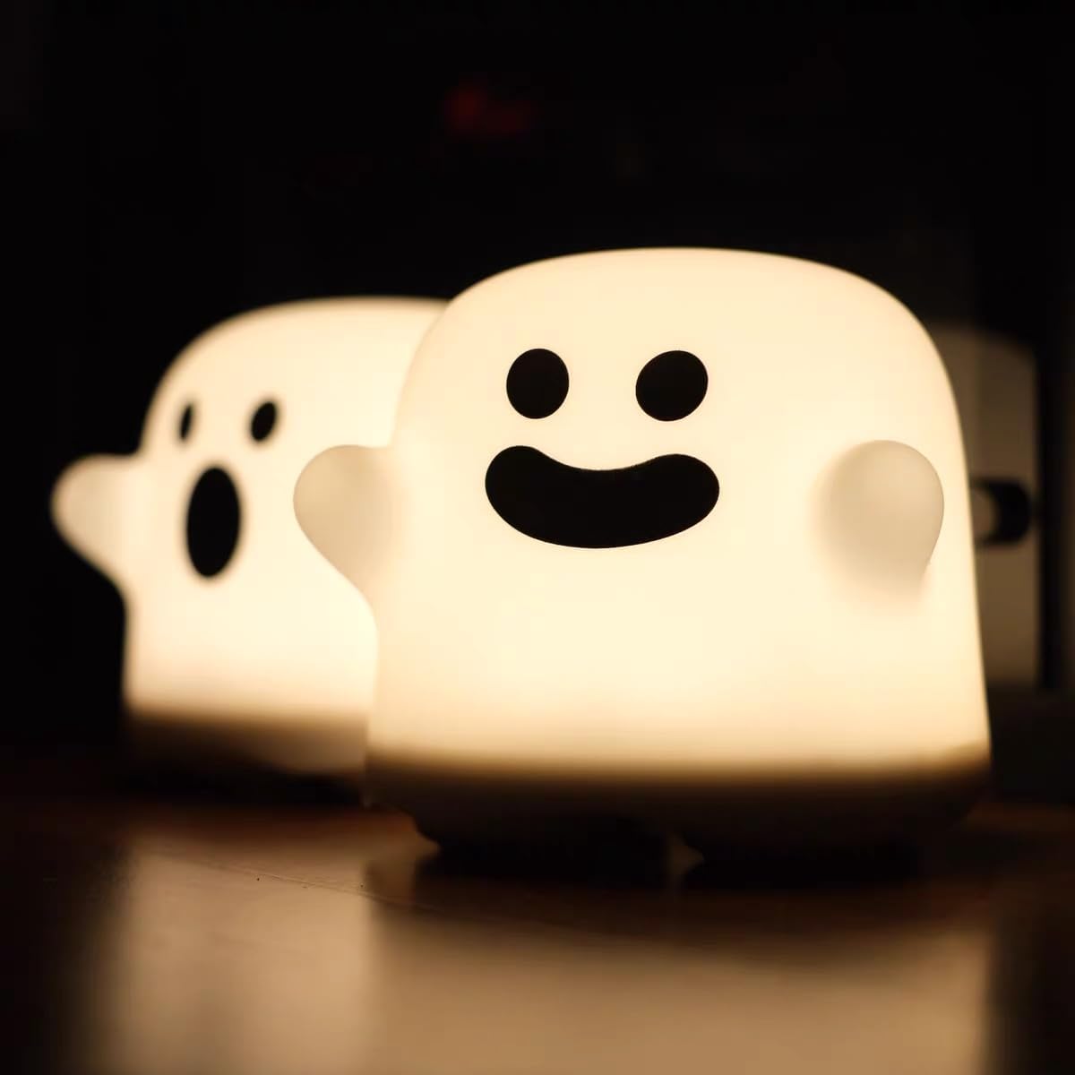 Spooky Pumpkin Night Light, 2025 New Jack o Lantern Night Light with Push Switch, Cute Creative Pumpkin Lamp Table Desk Bedroom Decor Gift for Birthday, Halloween (Smiley)