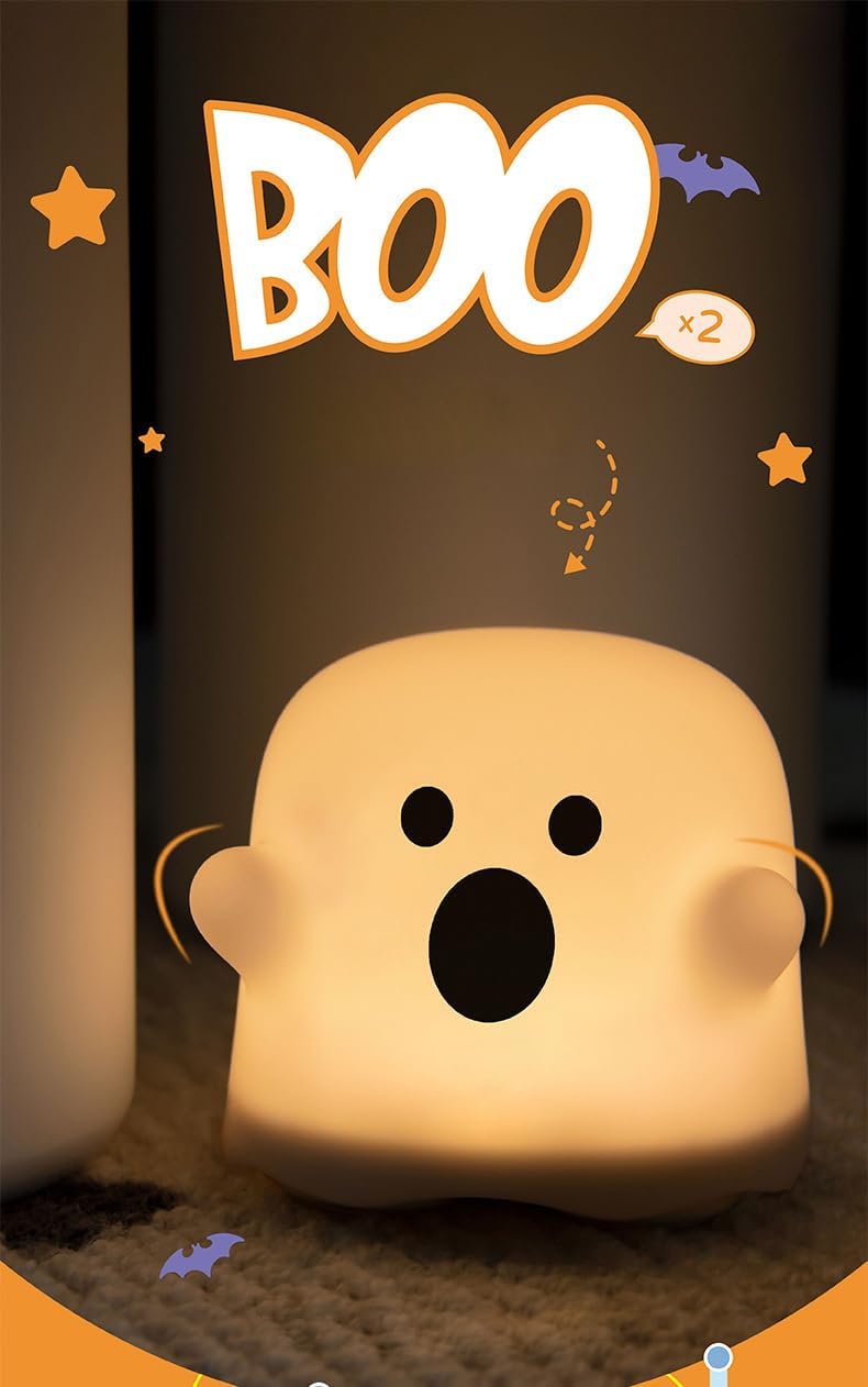 Spooky Pumpkin Night Light, 2025 New Jack o Lantern Night Light with Push Switch, Cute Creative Pumpkin Lamp Table Desk Bedroom Decor Gift for Birthday, Halloween (Smiley)