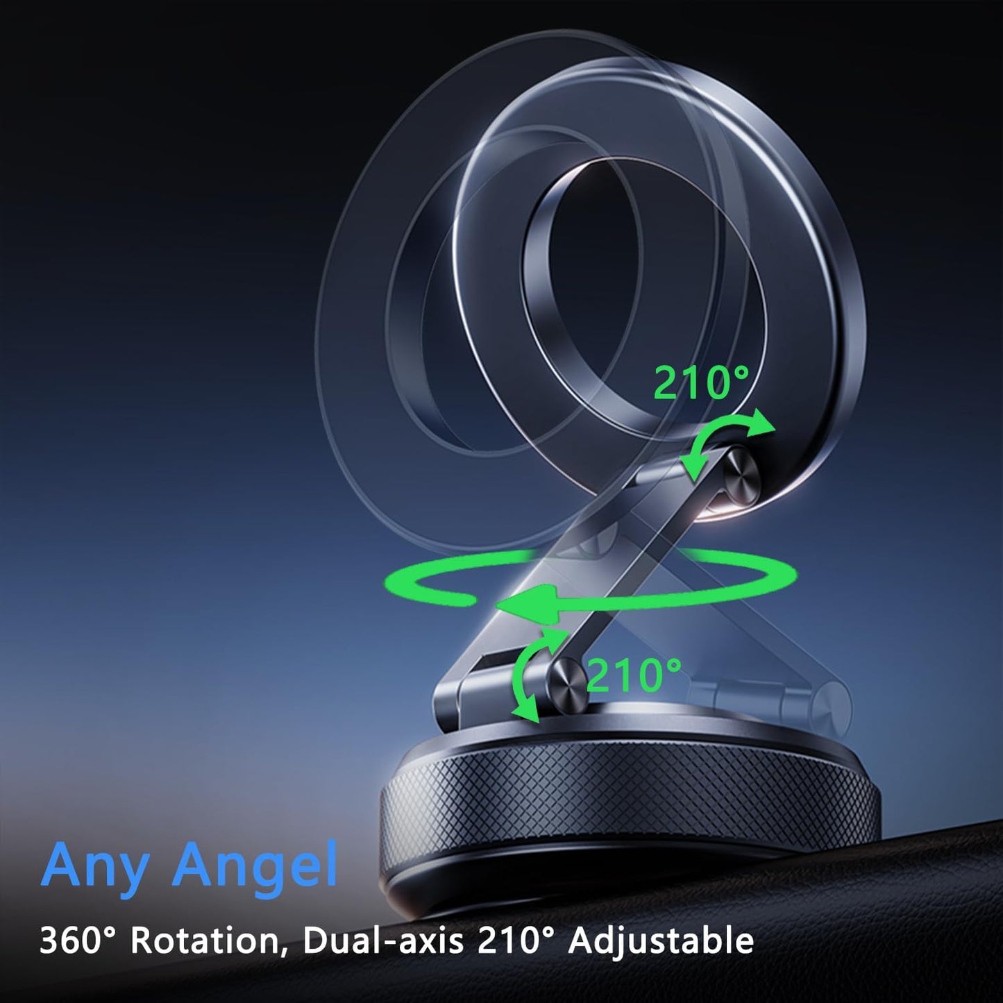 360° Rotation Vacuum Magnetic Phone Holders for Your Car, Foldable Suction Cup Phone Mount for Garmin GPS/Gym/Mirror, Adjustable Magnetic Phone Stand for Magsafe iPhone 16 Pro Max 15