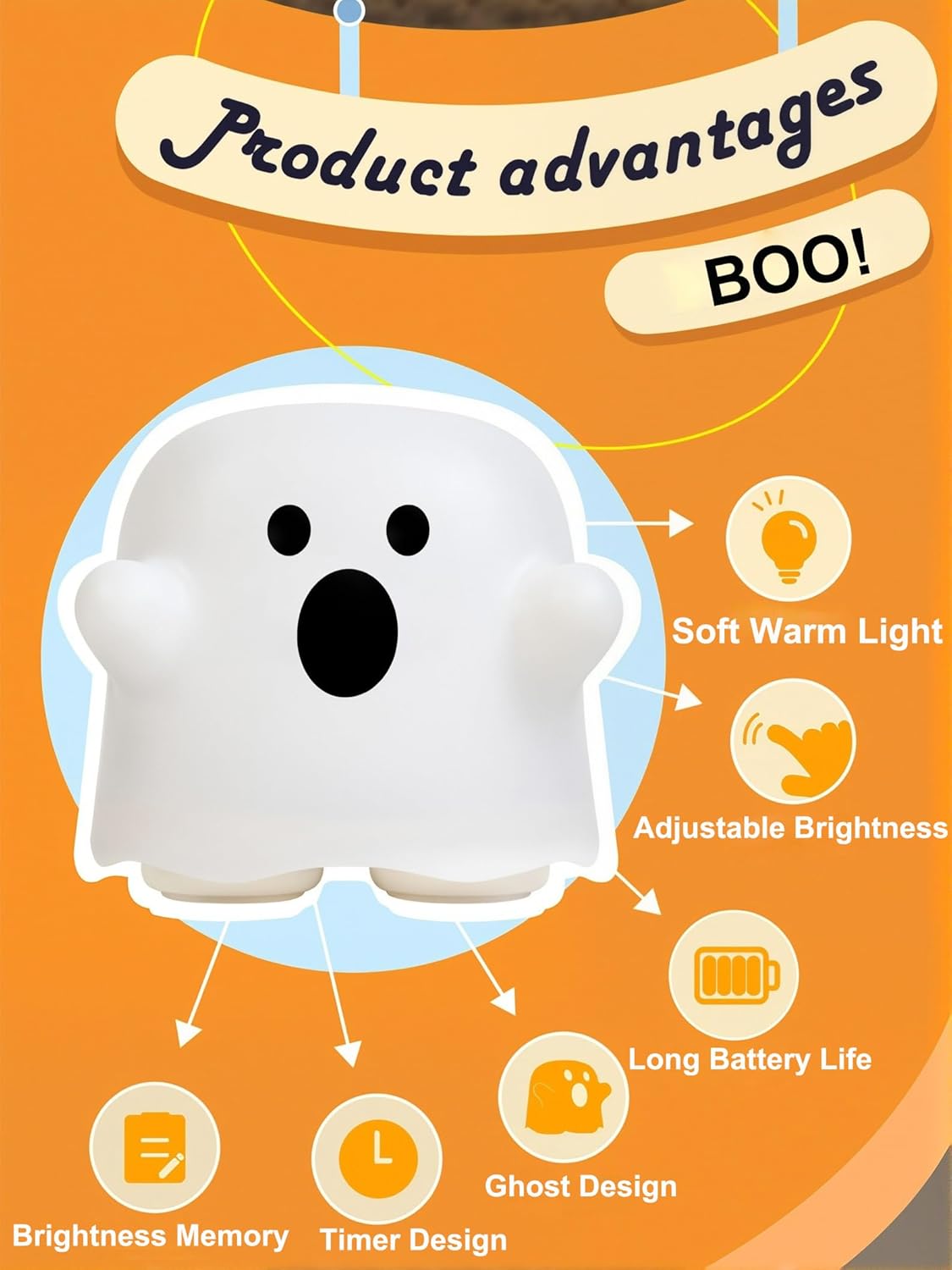 Spooky Pumpkin Night Light, 2025 New Jack o Lantern Night Light with Push Switch, Cute Creative Pumpkin Lamp Table Desk Bedroom Decor Gift for Birthday, Halloween (Smiley)