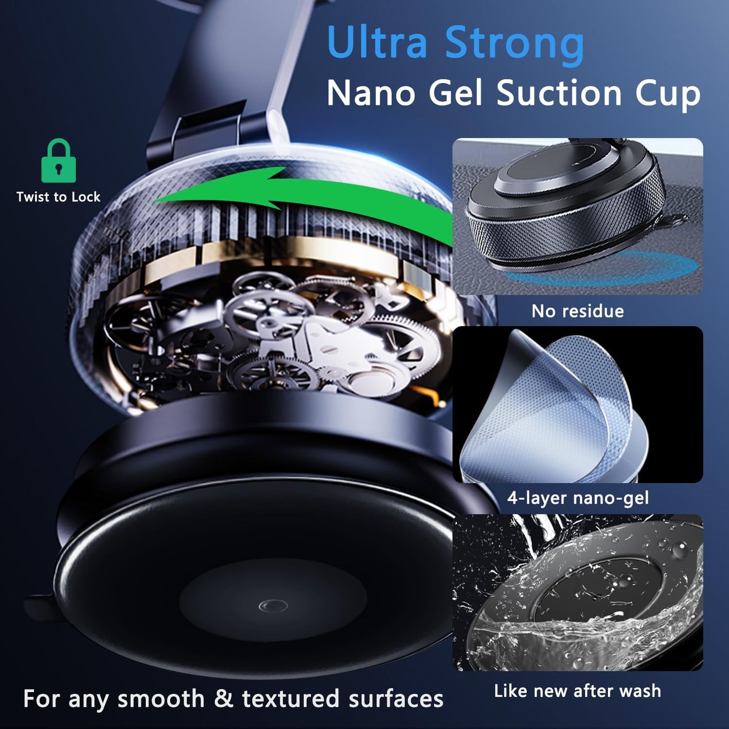360° Rotation Vacuum Magnetic Phone Holders for Your Car, Foldable Suction Cup Phone Mount for Garmin GPS/Gym/Mirror, Adjustable Magnetic Phone Stand for Magsafe iPhone 16 Pro Max 15