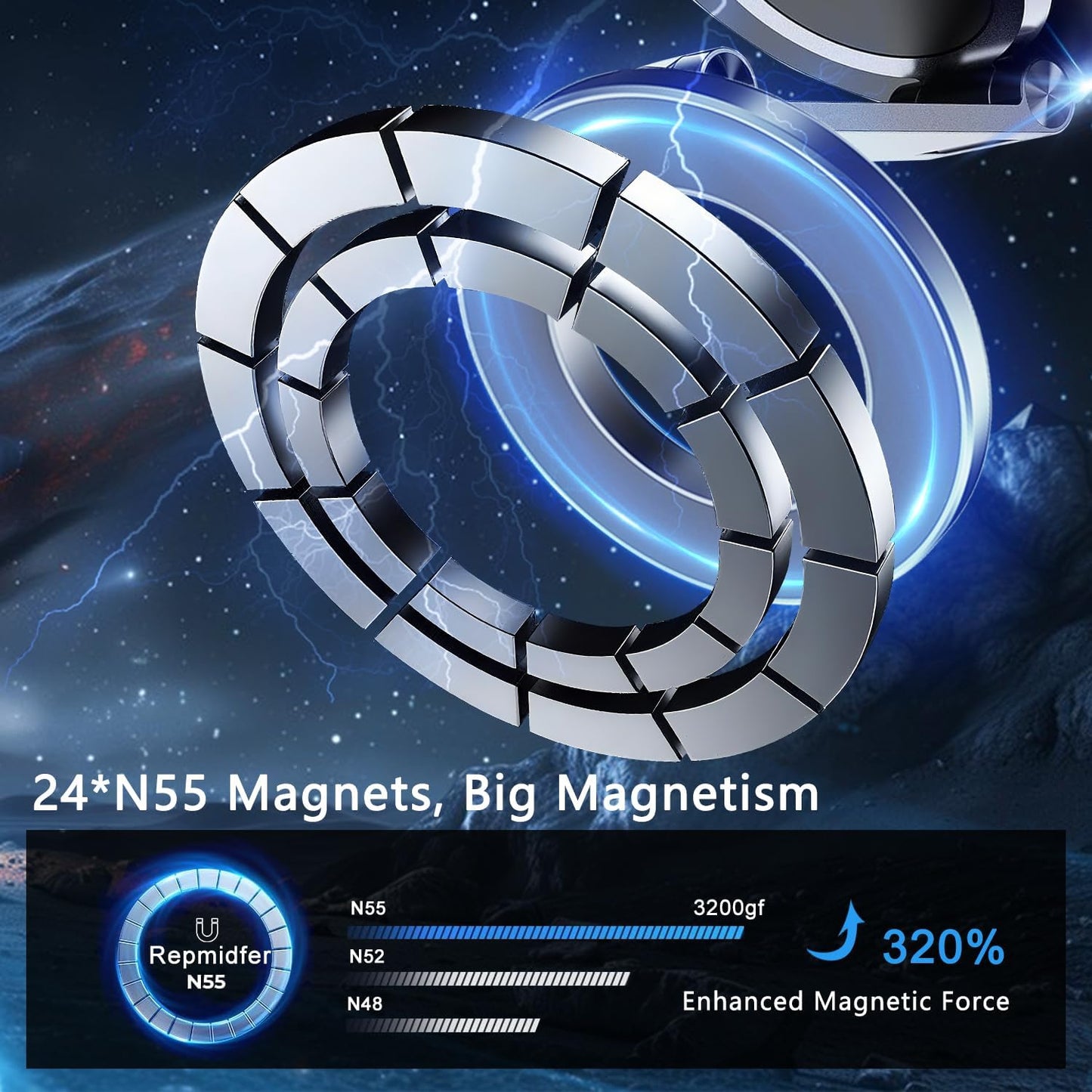 360° Rotation Vacuum Magnetic Phone Holders for Your Car, Foldable Suction Cup Phone Mount for Garmin GPS/Gym/Mirror, Adjustable Magnetic Phone Stand for Magsafe iPhone 16 Pro Max 15